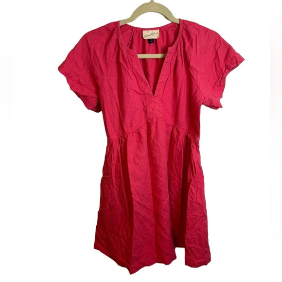 UNIVERSAL THREAD HOT PINK LINEN MINI DRESS - Picture 1 of 4